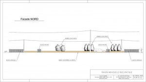 plan maison bulle bioclimatique à Montgivray, façade nord