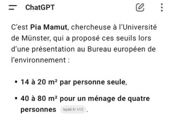 Pour tenter de limiter l’empreinte carbone lié à l’habitat, Pia Mamut, chargée de recherche à la chaire de relations internationales et de développement durable à l’Université de Münster, propose plusieurs solutions pour un habitat bas carbone, dont la limitation du nombre de mètres carrés par personne, 14m2