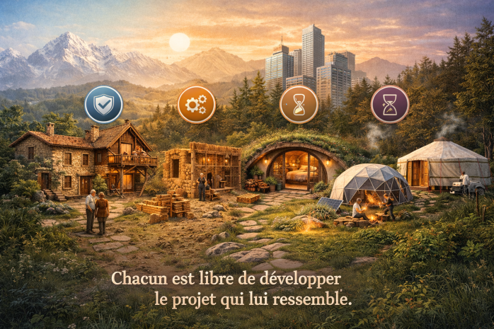 tout le monde doit pouvoir construire la maison qui lui convient, qu'elle soit en bois, en pierre, en paille, en béton, en terre... que ce soit une maison ronde, une maison en forme de voûte ou une maison bulle