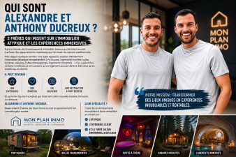 Alexandre et Anthony Ducreux, créateurs de Mon Plan Immo, spécialisés dans l’investissement immobilier atypique et les expériences immersives