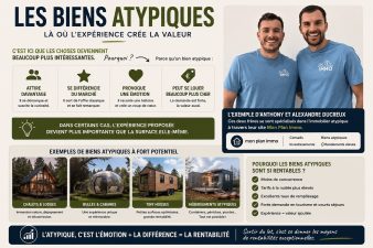 Investissement dans des biens atypiques rentables avec exemple des frères Ducreux et hébergements insolites