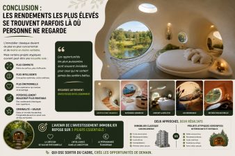 Intérieur organique de type GreenPod illustrant une nouvelle vision de l’investissement immobilier atypique et rentable