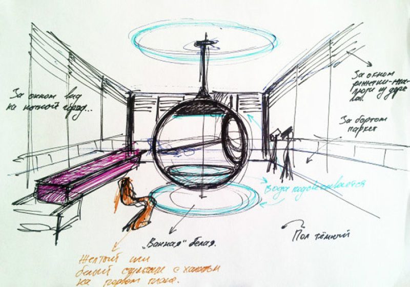 baignoire bulle suspendue