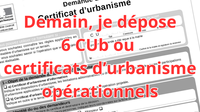 image d'un document administratif appelé CU ou certificat d'urbanisme