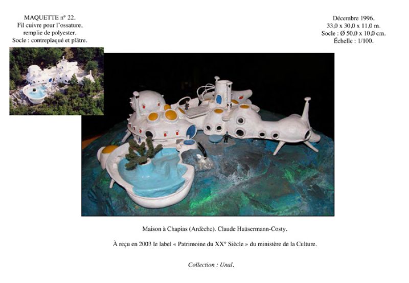 maison bulle Joël Unal maquette Chapias Ardèche